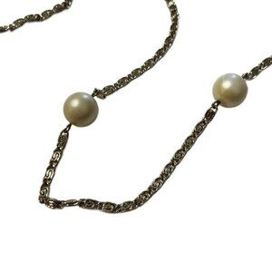 Silver Pearl Bead Chain – 56” Long